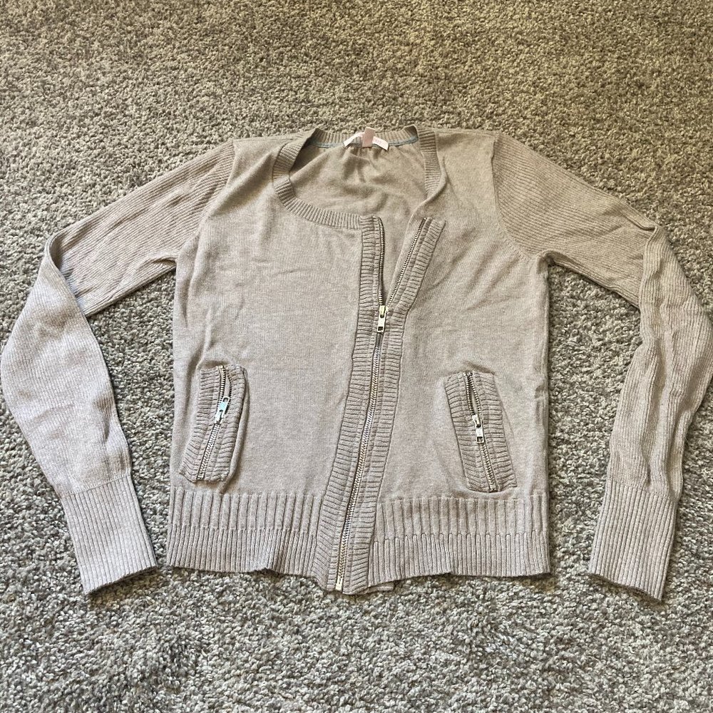 Victoria's Secret Tan Crop Zip Cardigan